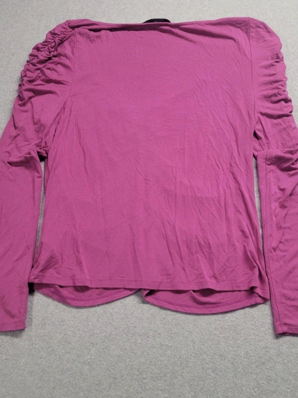 Veronica Beard Magenta Ruched Long Sleeve Blouse - Picture 3 of 10